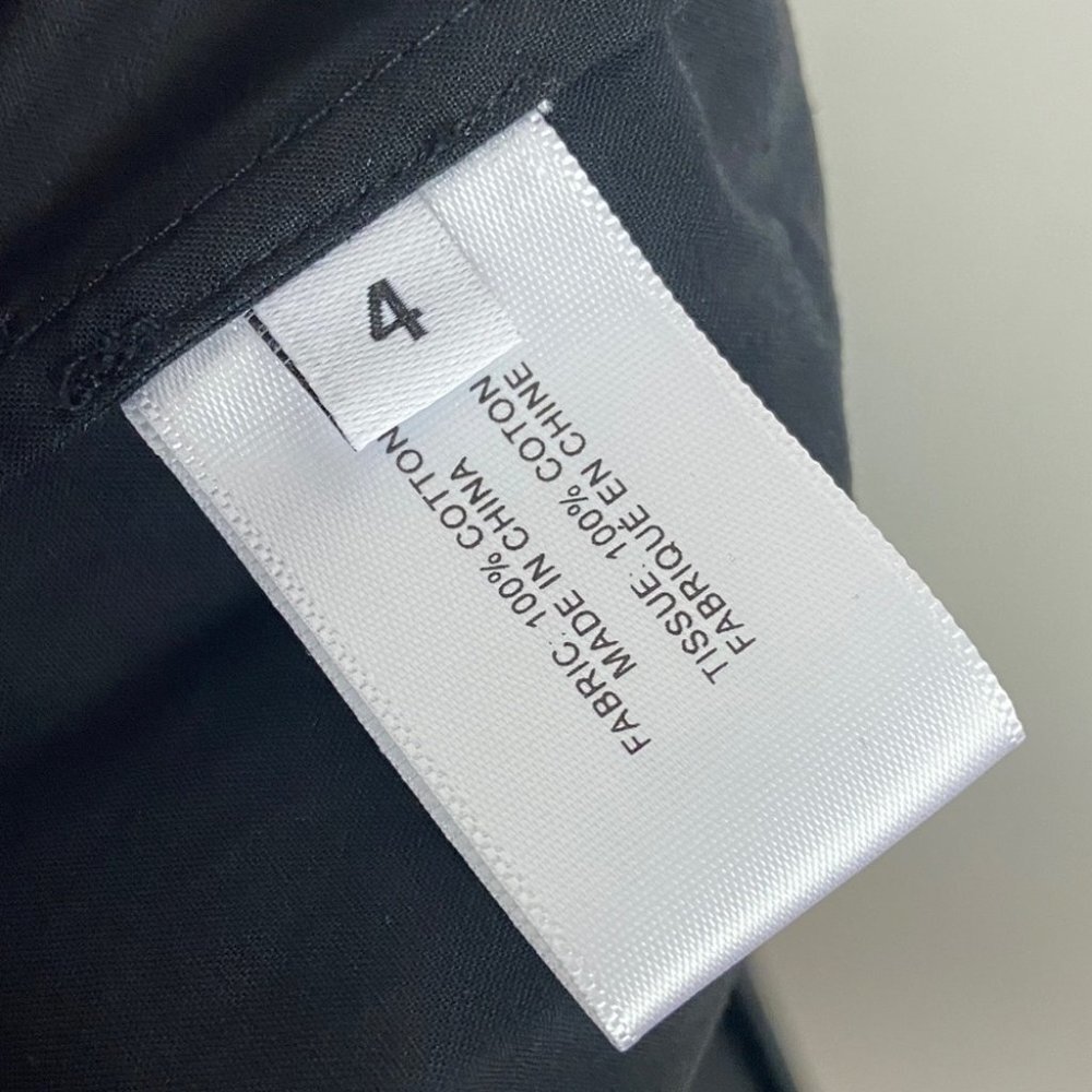 NEW Proenza Scouler Black Puff Sleeve Poplin Top Contrast Stitching Minimalist 4 - Picture 9 of 15